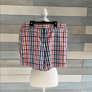 Lands' End Pink and Blue Plaid Shorts